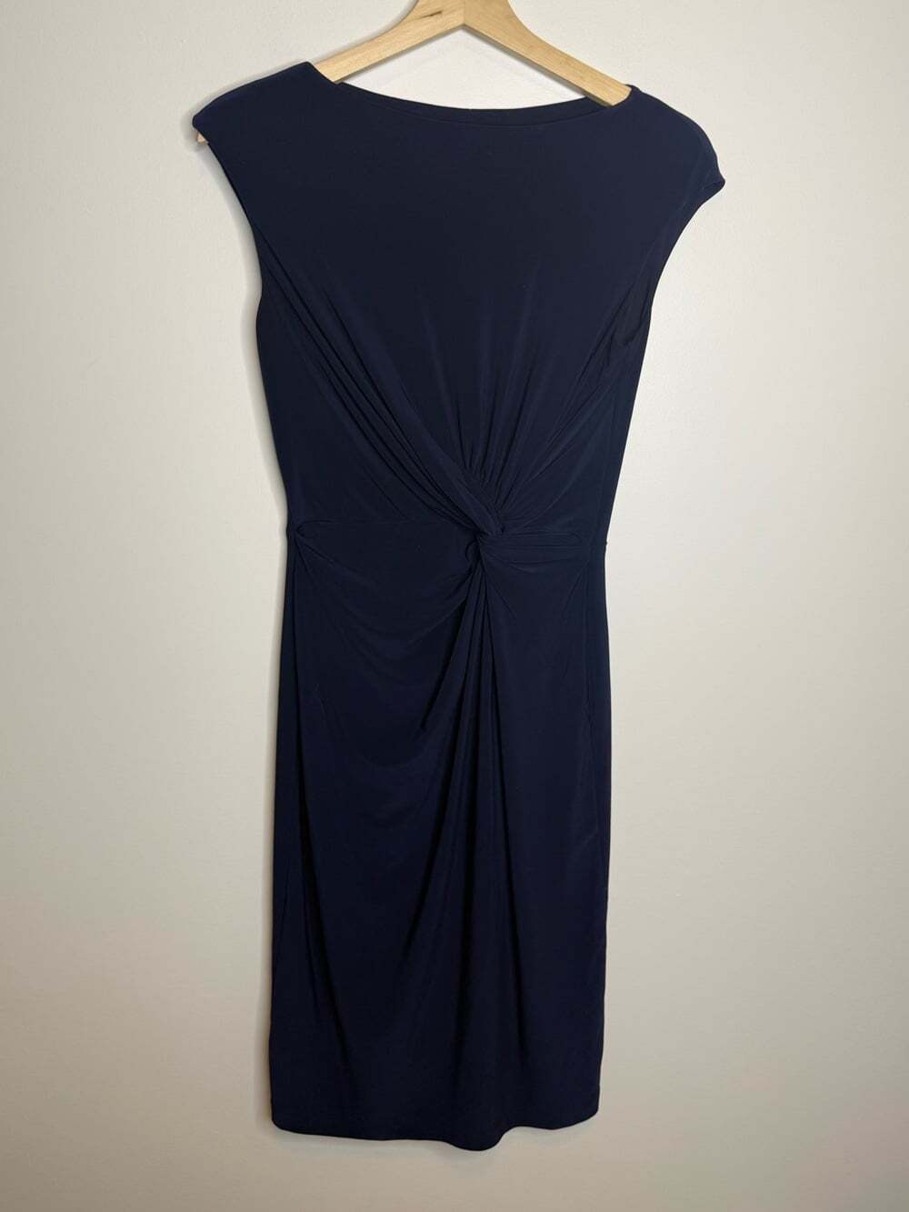 Lauren Ralph Lauren Navy Twist-Front Midi Sheath Dress size 4